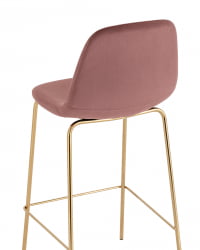 Стул барный Валенсия СН золотые ножки велюр Пыльно-розовый / SN