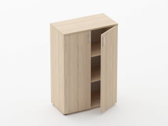 Шкаф средний закрытый Глассй 6.12.131 Дуб молочный / Glassy