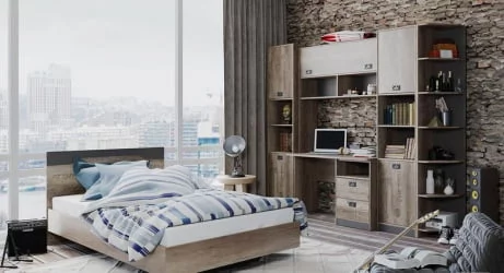 Набор детской мебели Пилигрим 03 Дуб каньон светлый/Серый