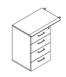 Тумба приставная ВЛC-4Д.2 Дуб сонома / WLC-4D.2