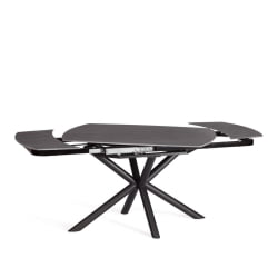 Стол обеденный Винстон/Винстон столешница керамика (матовая) /опоры металл, темно-серый/черный, (120+30+30)кс80кс75 см / Winston/Винстон (120+30+30)x80x75