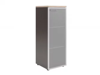 Шкаф колонка со стеклянной дверью в алюминиевой раме и топом КСМC 42.7 Бук Тиара/Рено / XMC