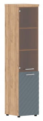 Шкаф колонка комбинированная с топом (левый) Торр ЛУКС ТЛХC 42.2 Л Дуб Бофорд Серо-голубой / Torr LUX TLHC L