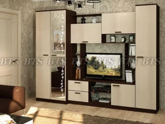 Современная стенка в гостиную Флора (БТС) Венге/лоредо / (BTS)