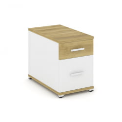 Тумба опорная/приставная с ящиком и распашным фасадом CОНCЕПТ CН.ТГО-004 Б/В Дуб Винченцо Белый бриллиант Белый / CONCEPT CN.TGO-004 B/W