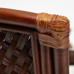 Комплект обеденный АНДРЕА ГРАНД (стол со стеклом+6 кресел+ подушки) Пекан Вашед (античн. орех), Ткань рубчик, цвет кремовый / ANDREA GRAND Pecan Washed