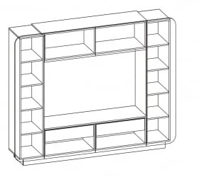 Стенка Карисма 6 Венге/белый глянец