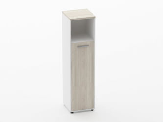 Шкаф 3 узкий закрытый с нишей Дека 10.16.13Л Дуб Сантана светлый/Белый / Deka