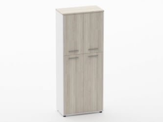 Шкаф 4 широкий закрытый, 4 двери Дека 10.19.141 Дуб Сантана светлый/Белый / Deka