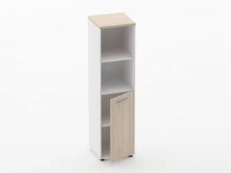 Шкаф 3 узкий 2 полки открытые, 2 полки закрытые Дека 10.16.11Пр Туя/Белый / Deka