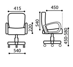 Кресло офисное ВТ_CХ9801 Ткань 356832 Черная / VT_CH9801