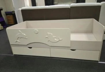 Детская кровать Алиса КР 813 Ваниль глянец-Дуб Белфорд