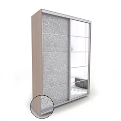 Шкаф с зеркалом Акцент-Квадро КЛ 1200х600 Шимо светлый/хром