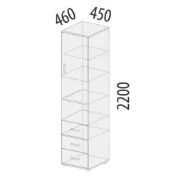 Стеллаж в детскую Эверест 500.04 Дуб Кронберг/Белый шпон