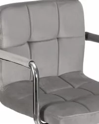 Стул барный ДОБРИН КРУГЕР АРМ Серый велюр МДЖ9-75 / DOBRIN KRUGER ARM MJ9-75