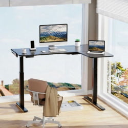 Стол для для компьютера (для геймеров) Л-формы c электрической регулировкой по высоте ЕУРЕКА ЕРК-ЕГД-Л60Р-Б-УС / L-формы c EUREKA ERK-EGD-L60R-B-US