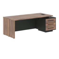 Стол руководителя правый ВЕЛИОН ВЕНЕЕР ВРCТ 2290 Р Американский орех Яшма черная / VELION VENEER VRCT R