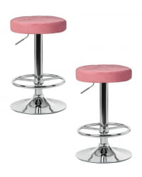 Табурет барный ДОБРИН БРУНО (пудрово-розовый велюр (МДЖ9-32)) 2 шт / DOBRIN BRUNO (MJ9-32))