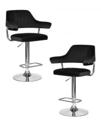 Стул барный ДОБРИН CХАРЛЙ (черный велюр (МДЖ9-101)) 2 шт / DOBRIN CHARLY (MJ9-101))