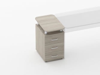 Тумба приставная на 3 ящика с проставками Глассй 3.10.16 Дуб сантана светлый / Glassy