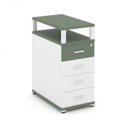 Тумба приставная с 4-мя ящиками и надставкой CОНCЕПТ CН.ТГО-003 Б/В Кобо Белый бриллиант Белый / CONCEPT CN.TGO-003 B/W