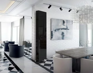 Поворотный шкаф в черном глянцевом стекле Драйв Шелф (правый) Венге