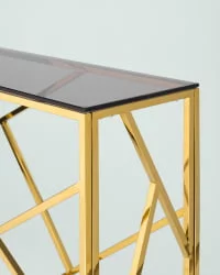 Консоль АРТ ДЕКО 115кс30 Золото стекло смоке / 115x30 smoke