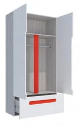 Красный шкаф Палермо Юниор 07 Белый глянец Ясень шимо светлый Красный