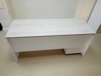 Стол прямой Дека ЛДСП каркас 75.06.16 Дуб Сантана светлый/Белый / Deka