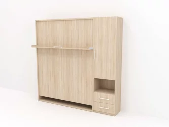 Кровать-трансформер Смарт 1 правый со шкафом 1400 Дуб молочный