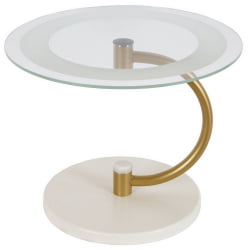 Стол в гостиную Дуэт 13Н Золото, слоноая кость / стекло прозрачное
