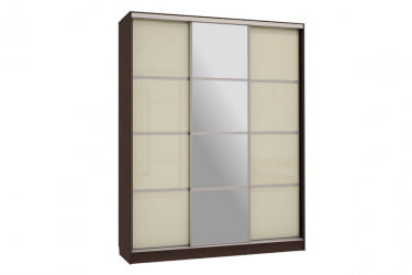 Шкаф-купе Бассо 2-600 с зеркалом СК-01Б37 венге/крем / SK-01B37