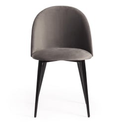 Стул МОНРО (мод. 710) ткань/металл, 56х51х80 см, высота до сиденья 47 см, серый баркхат 26/черный / MONRO (mod. barkhat