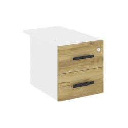 Тумба подвесная с двумя ящиками CОНCЕПТ CН.ПТ-004 Б/В Дуб Винченцо Белый бриллиант Черный / CONCEPT CN.PT-004 B/W