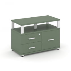 Тумба приставная сервисная с надставкой широкой CОНCЕПТ CН.ТСР-003 Б/В Кобо Белый / CONCEPT CN.TSR-003 B/W