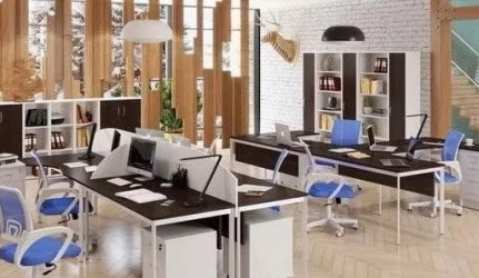 Стол прямой ИМАГО-С СП-1С венге магия белый полуматовый / IMAGO-S СП-1S