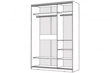 Шкаф-купе 2-х дверный Виктория 1400х584х2300, Белый 14ДЗДЗ-ПШ-Б 310-113