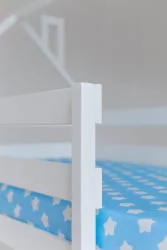 Кровать-чердак двухъярусный белый с ящиками