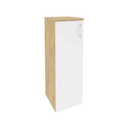 Шкаф средний узкий левый ОНИКС О.СУ-2.3(Л) Тиквуд Светлый/Белый / ONIX O.SU-2.3(L)