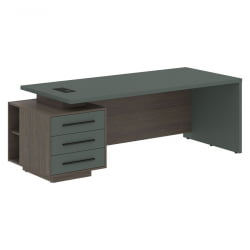 Стол руководителя левый ВЕЛИОН ВCТ 2290 Л Нефрит Дуб Сильвер / VELION VCT L