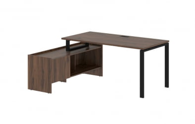 Стол с тумбой ЕДИС ЕУCТ 17814 Дуб Денвер темный Черный / EDIS EUCT