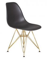 Стул обеденный ДОБРИН ДСР (ножки золотые, цвет тёмно-серый (ГР-04)) 4 шт / DOBRIN DSR (GR-04))