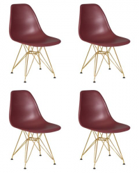 Стул обеденный ДОБРИН ДСР (ножки золотые, цвет сливовый (Р-13)) 4 шт / DOBRIN DSR (R-13))