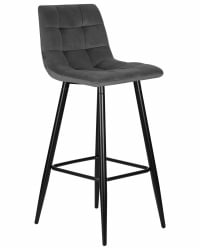 Стул барный ДОБРИН НИCОЛЕ (черные матовые ножки, темно-серый велюр (108-91)) / DOBRIN NICOLE