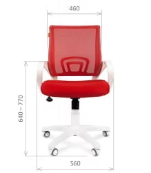 Кресло оператора CХАИРМАН 696 белый пластик (вхите) Красный / CHAIRMAN (white)