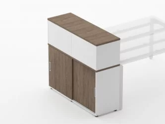 Тумба комбинированная высокая для рабочего модуля Дека 9.04.125 Дуб Верцаска/Белый / Deka