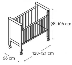 Кроватка для новорожденных Микуна Глобито 120кс60 Вхите / Micuna Globito 120x60 White