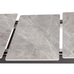 Стол обеденный Балморал / Балморал столешница керамика (глянцевая) / опоры металл, серый/черный, (120+40)х80х75 см / Balmoral