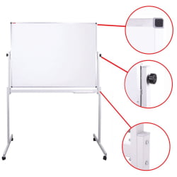 Доска-флипчарт магнитно-маркерная НА СТЕНДЕ БРАУБЕРГ 2-сторонняя (90х120 см) / BRAUBERG