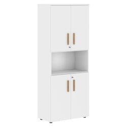 Шкаф с 2-мя комплектами глухих малых дверей Форта ФХC 80.4(З) Белый премиум / Forta FHC 80.4(Z)